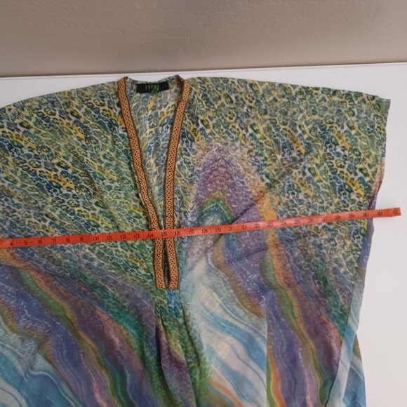 Women's Poeme Sheer Lightweight Animal/Marble Print Cover Up/Tunic Size Medium - Picture 4 of 8